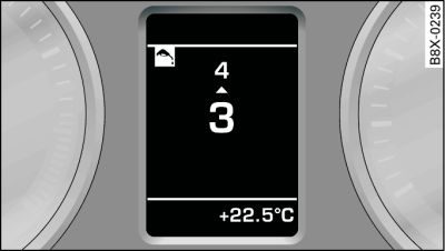 Display: Advanced gear-change indicator